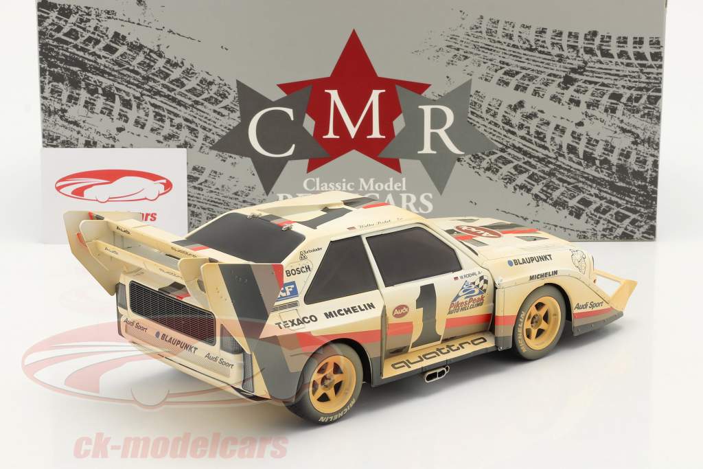 Audi Sport quattro S1 E2 #1 Vincitore Pikes Peak 1987 Röhrl Dirty Version 1:18 CMR