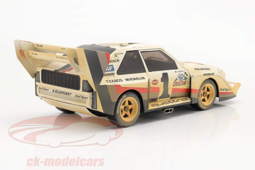 Audi Sport quattro S1 E2 #1 Vencedora Pikes Peak 1987 Röhrl Dirty Version 1:18 CMR