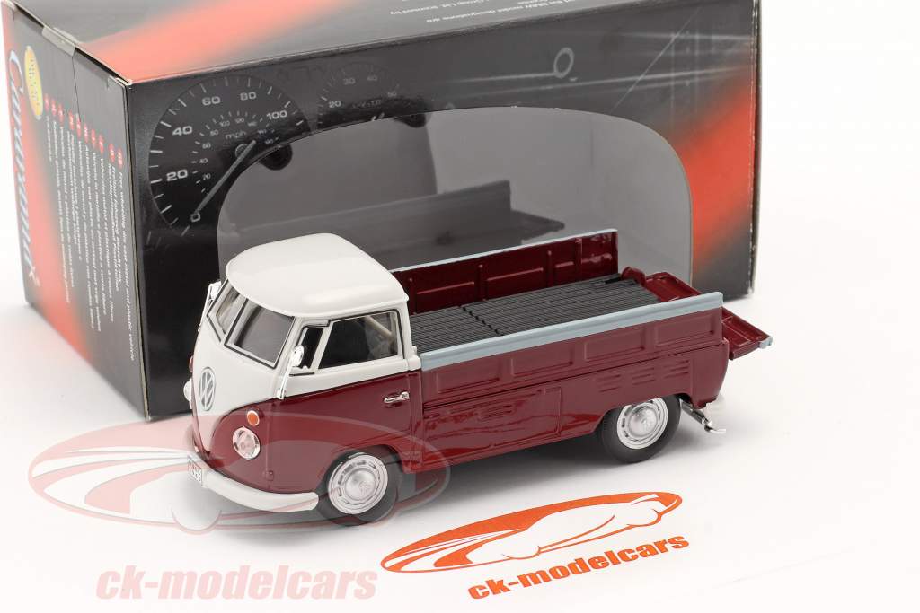 Volkswagen VW T1 Pick Up with plans red / beige 1:43 Cararama