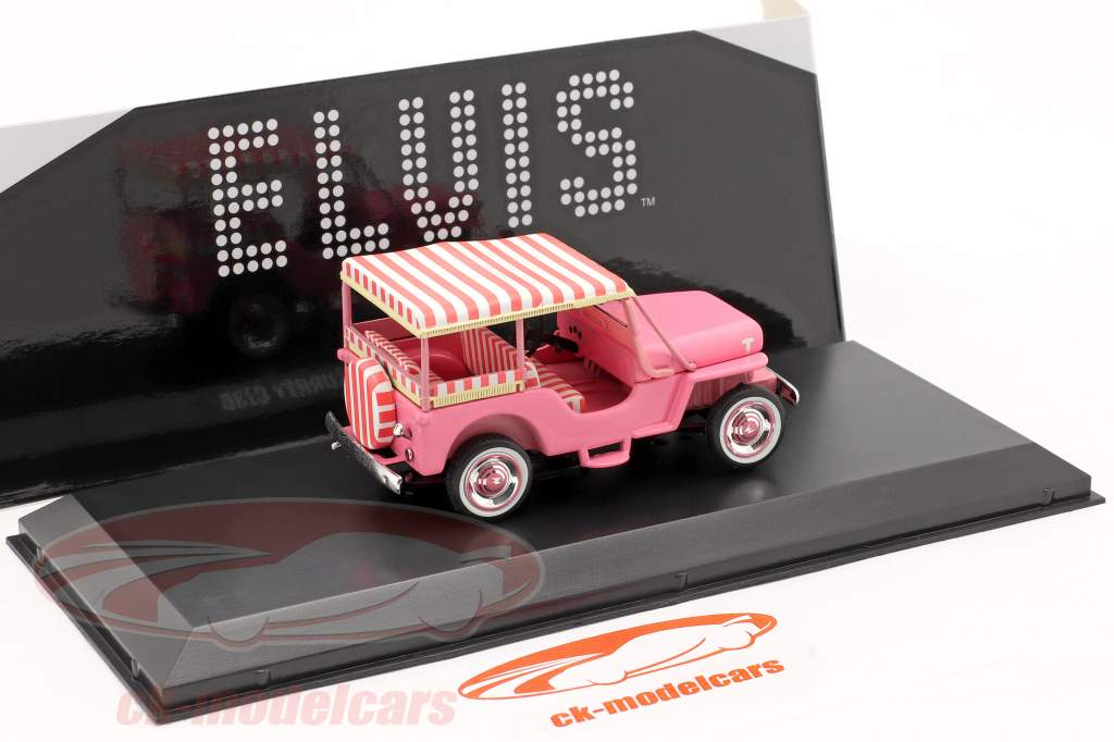 Jeep Surrey CJ3B Elvis jaar 1960 pink 1:43 Greenlight