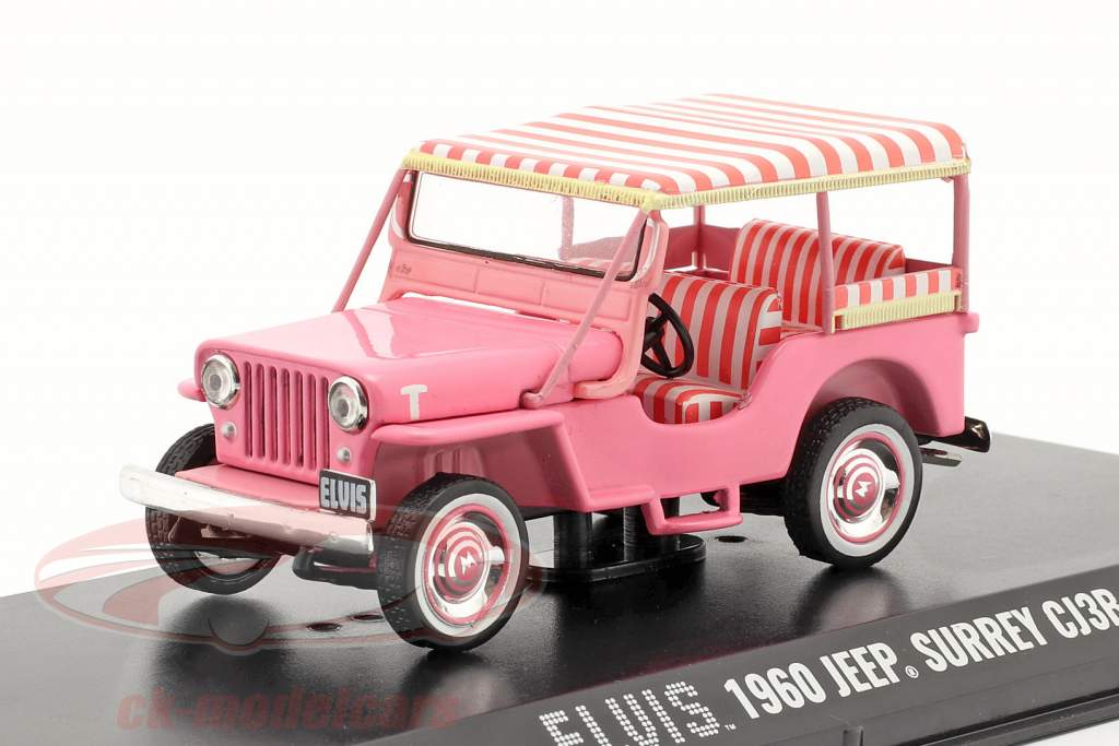 Jeep Surrey CJ3B Elvis jaar 1960 pink 1:43 Greenlight