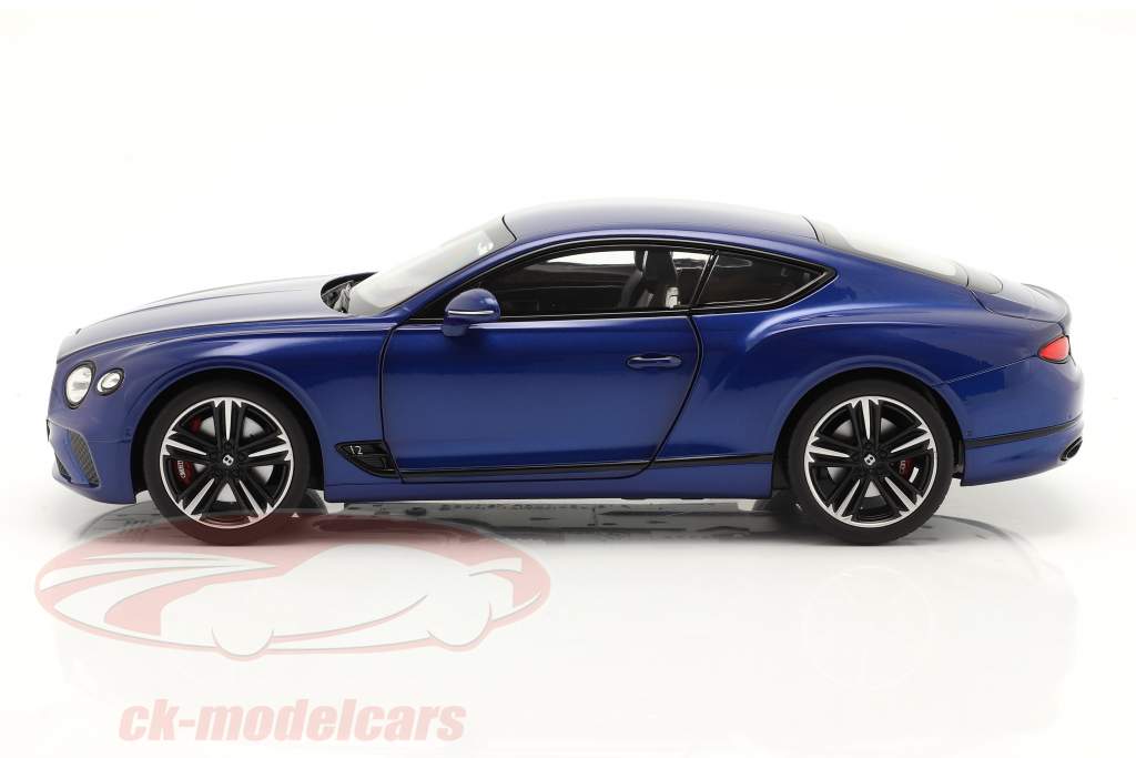 Bentley Continental GT Année de construction 2018 sequin bleu 1:18 Norev