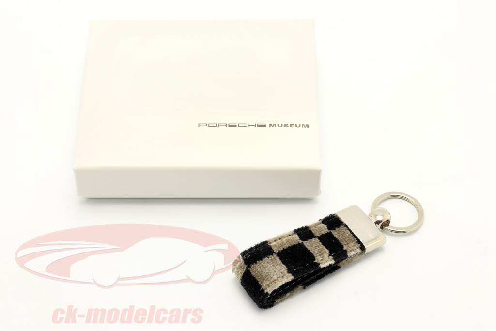 Porsche キーホルダー オリジナル シート生地 黒 / ベージュ