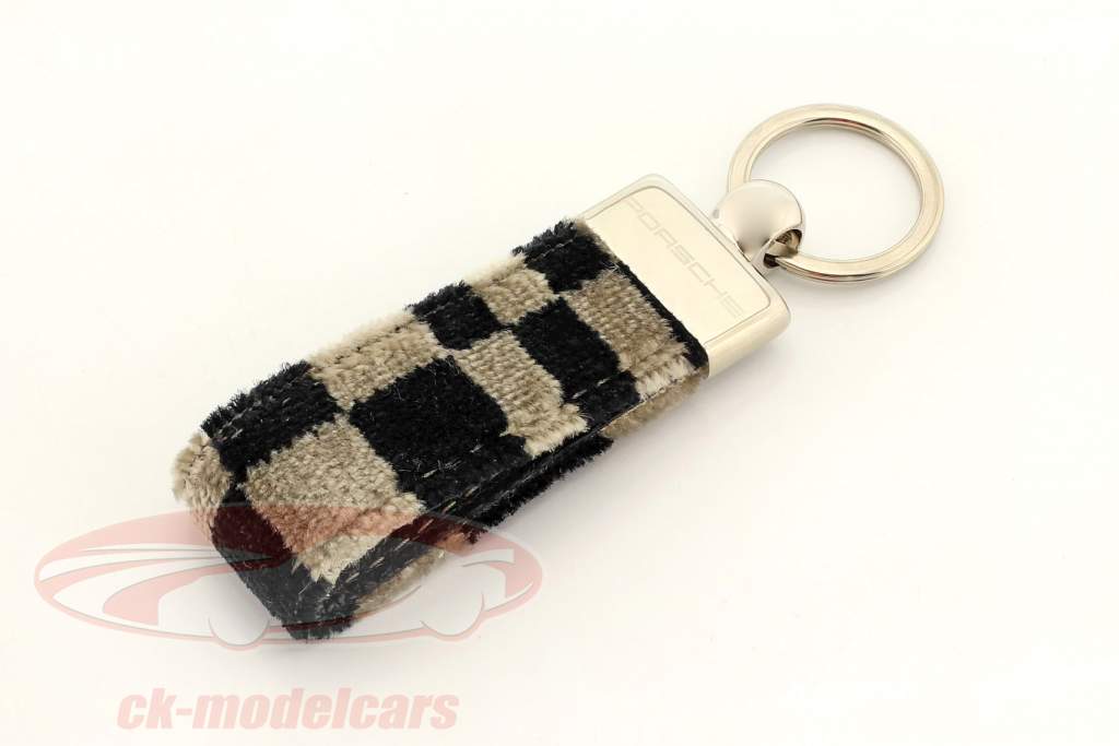 Porsche キーホルダー オリジナル シート生地 黒 / ベージュ