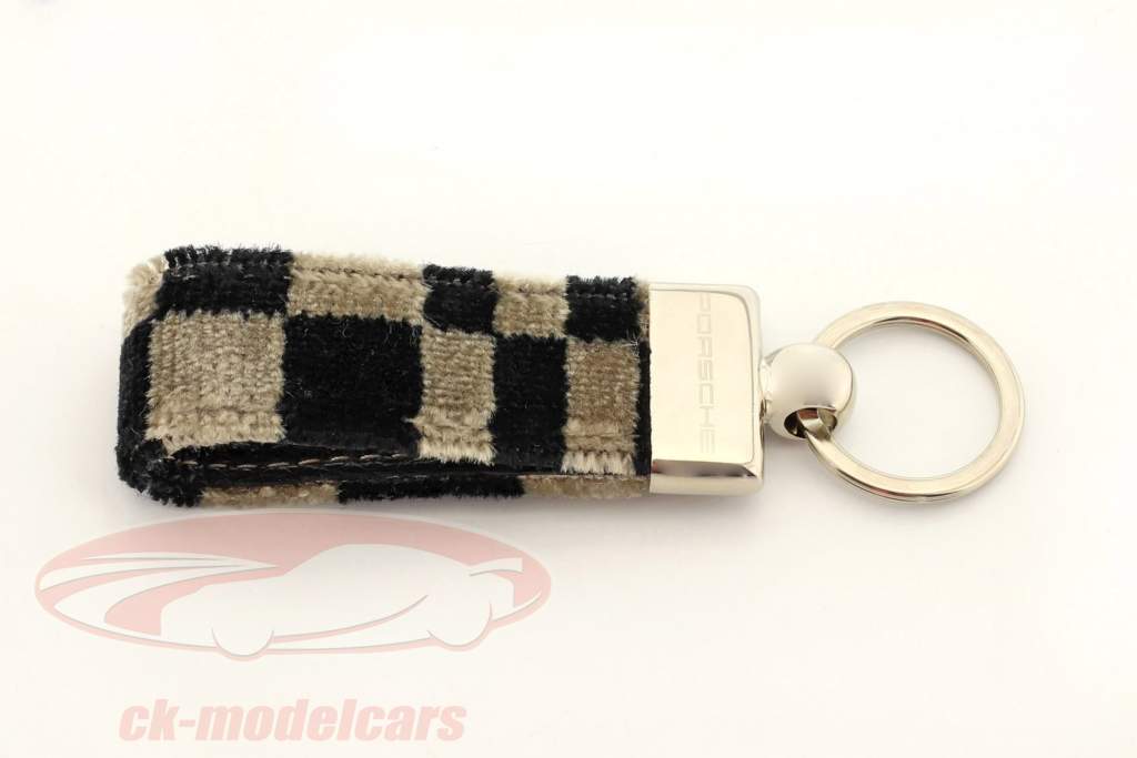 Porsche キーホルダー オリジナル シート生地 黒 / ベージュ