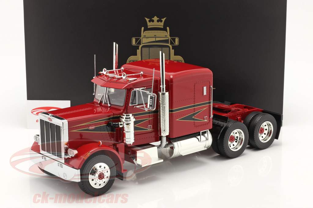 Peterbilt 359 Bull Nose Lastbil 1967 rød / sort 1:18 Road Kings
