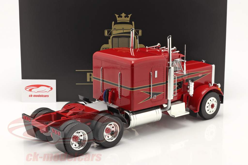 Peterbilt 359 Bull Nose Lastbil 1967 rød / sort 1:18 Road Kings