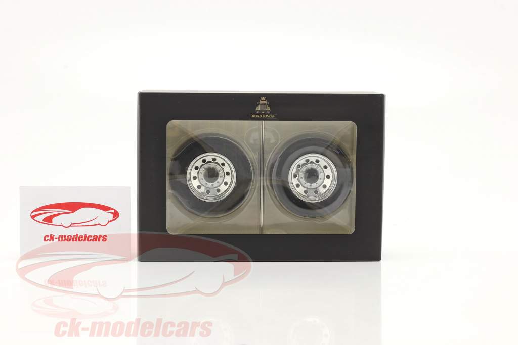 Peterbilt dæk og fælge Set Baghjul krom 1:18 Road Kings