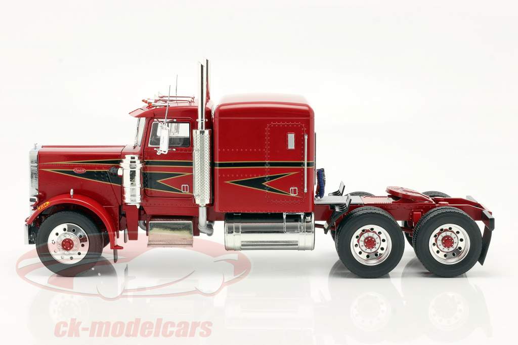 Peterbilt 359 Bull Nose Lastbil 1967 rød / sort 1:18 Road Kings