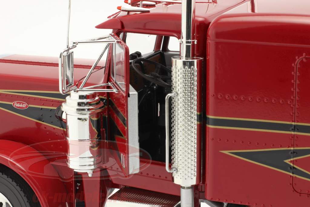 Peterbilt 359 Bull Nose Lastbil 1967 rød / sort 1:18 Road Kings
