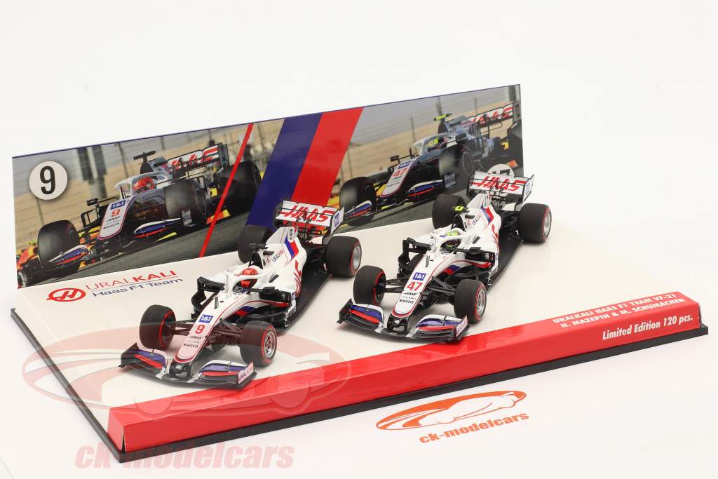Schumacher #47 & Mazepin #9 2-Car Set Haas VF-21 formula 1 2021 1:43 Minichamps