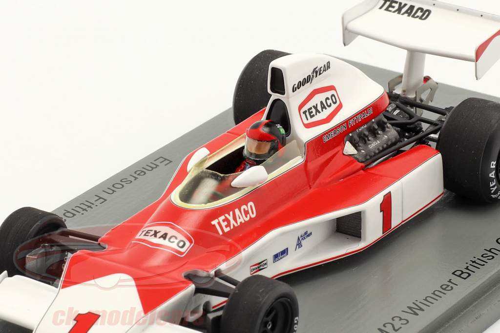Emerson Fittipaldi McLaren M23 #1 Gagnant Britanique GP formule 1 1975 1:43 Spark