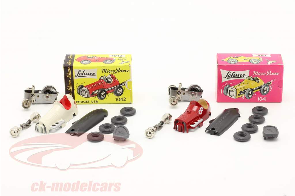 2-Car Micro Racer Montage-Set Midget #8 & #3 1:45 Schuco