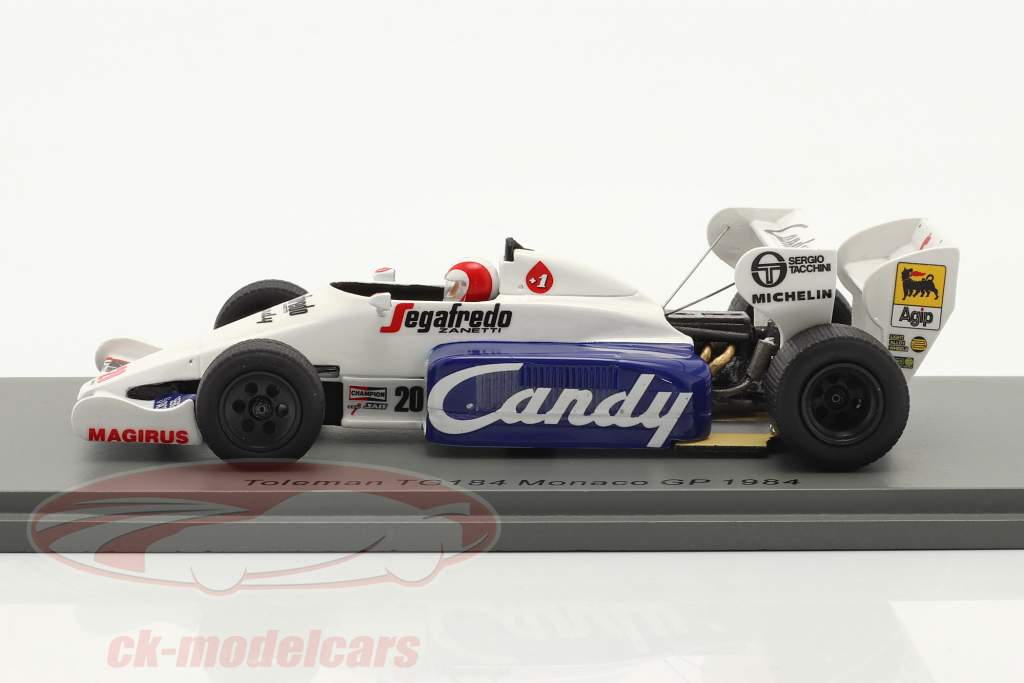 Johnny Cecotto Toleman TG184 #20 Mónaco GP fórmula 1 1984 1:43 Spark
