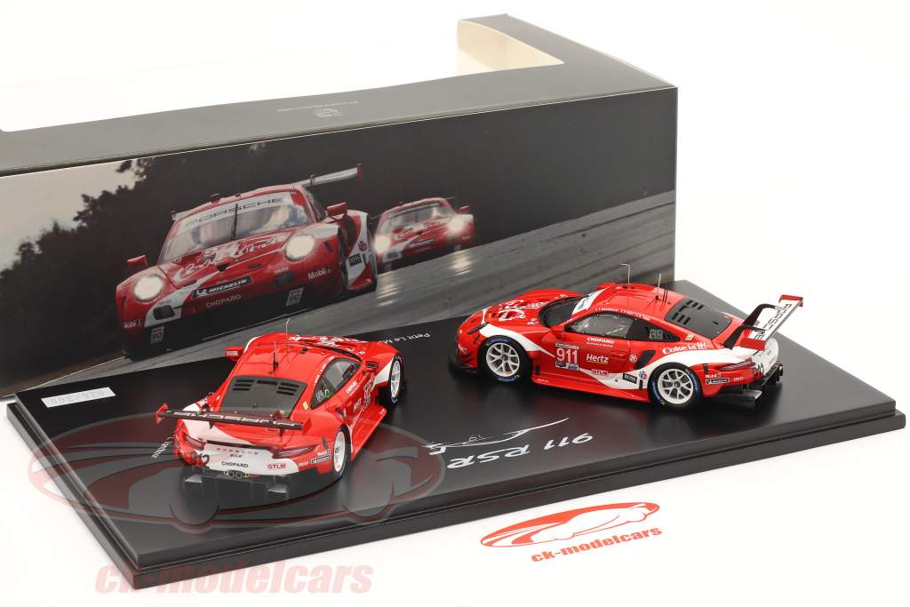 2-Car Set Porsche 911 RSR Coca-Cola #911 #912 Petit LeMans IMSA 2019 1:43 Spark