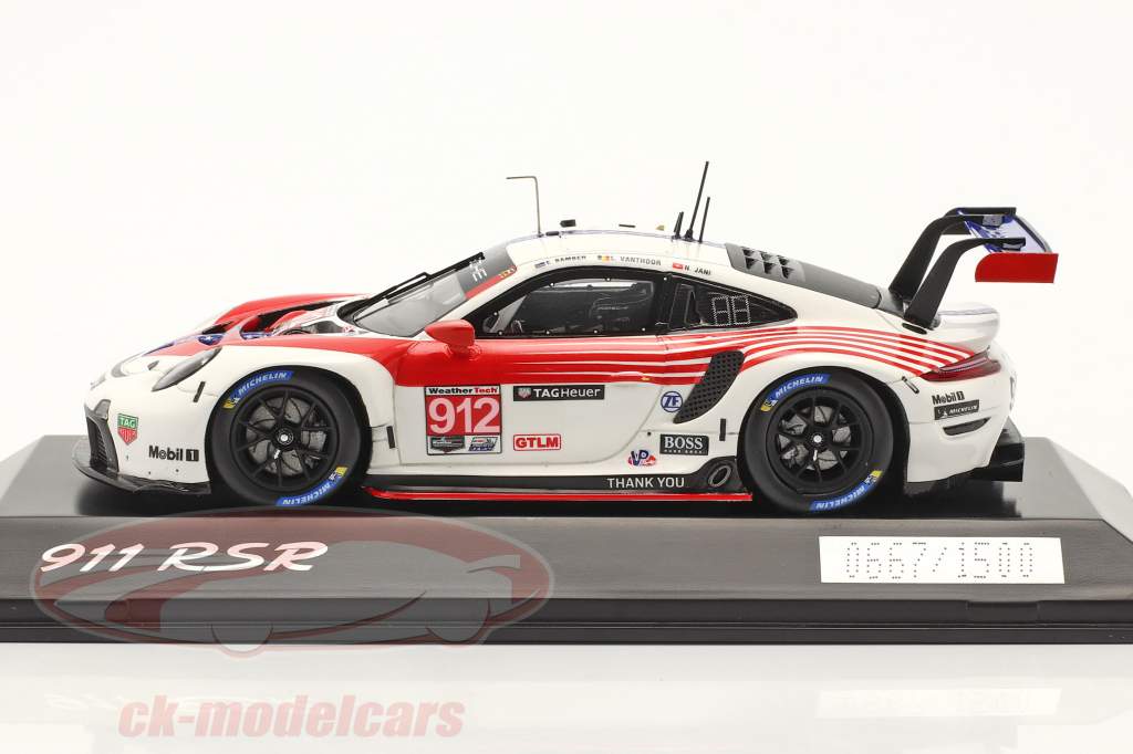 Porsche 911 RSR #912 2do Clase GTLM 12h Sebring IMSA 2020 1:43 Spark