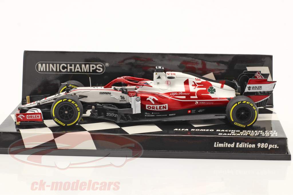 Kimi Räikkönen Alfa Romeo Racing C41 #7 Bahreïn GP formule 1 2021 1:43 Minichamps