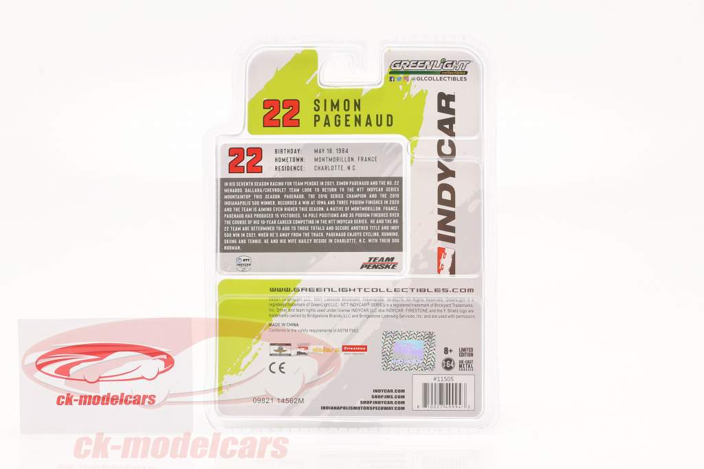Simon Pagenaud Chevrolet #22 IndyCar Series 2021 1:64 Greenlight