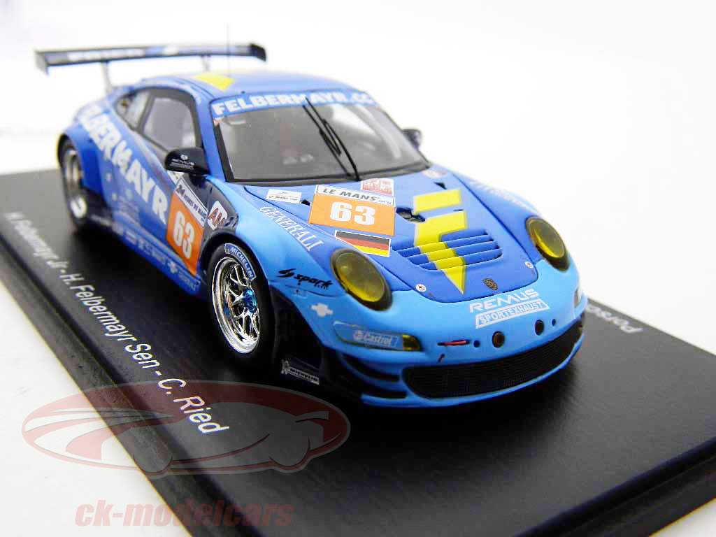 保时捷997 GT3 RSR第63质子比赛24小时勒芒2011 1:43星火
