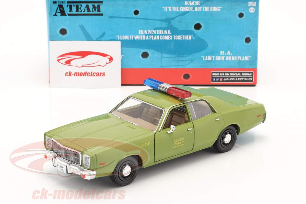 Plymouth Fury 1977 連続テレビ番組 Das A-Team (1983-87) 軍 緑 1:24 Greenlight
