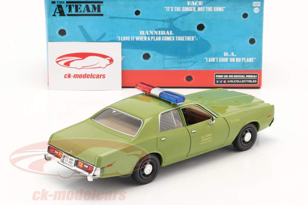 Plymouth Fury 1977 連続テレビ番組 Das A-Team (1983-87) 軍 緑 1:24 Greenlight