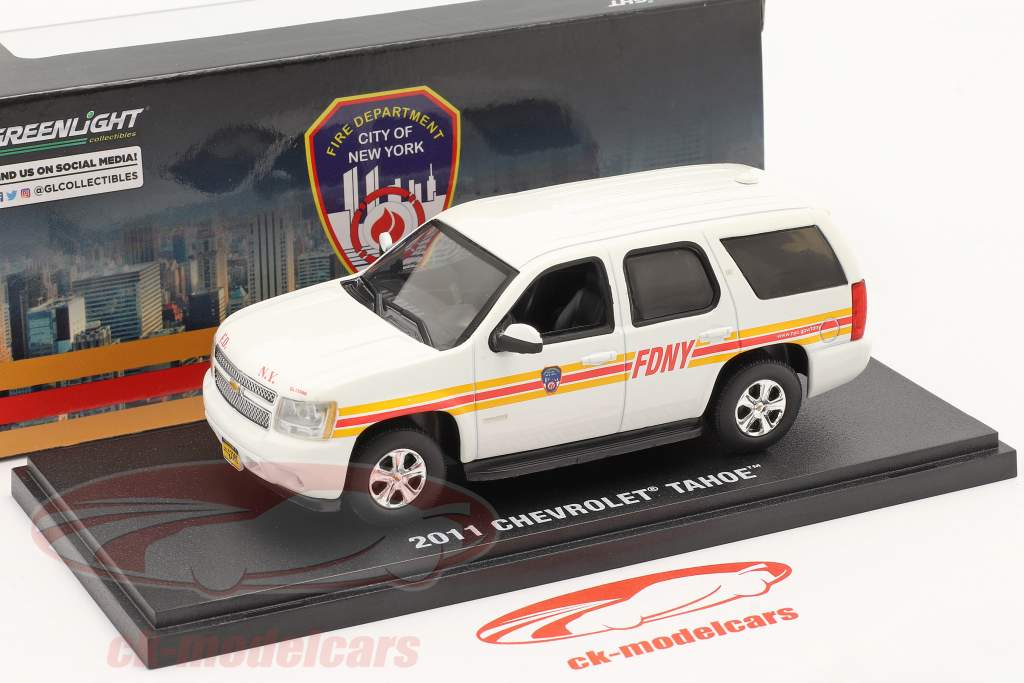 Chevrolet Tahoe Fire Department New York 2011 blanche / rouge / jaune 1:43 Greenlight