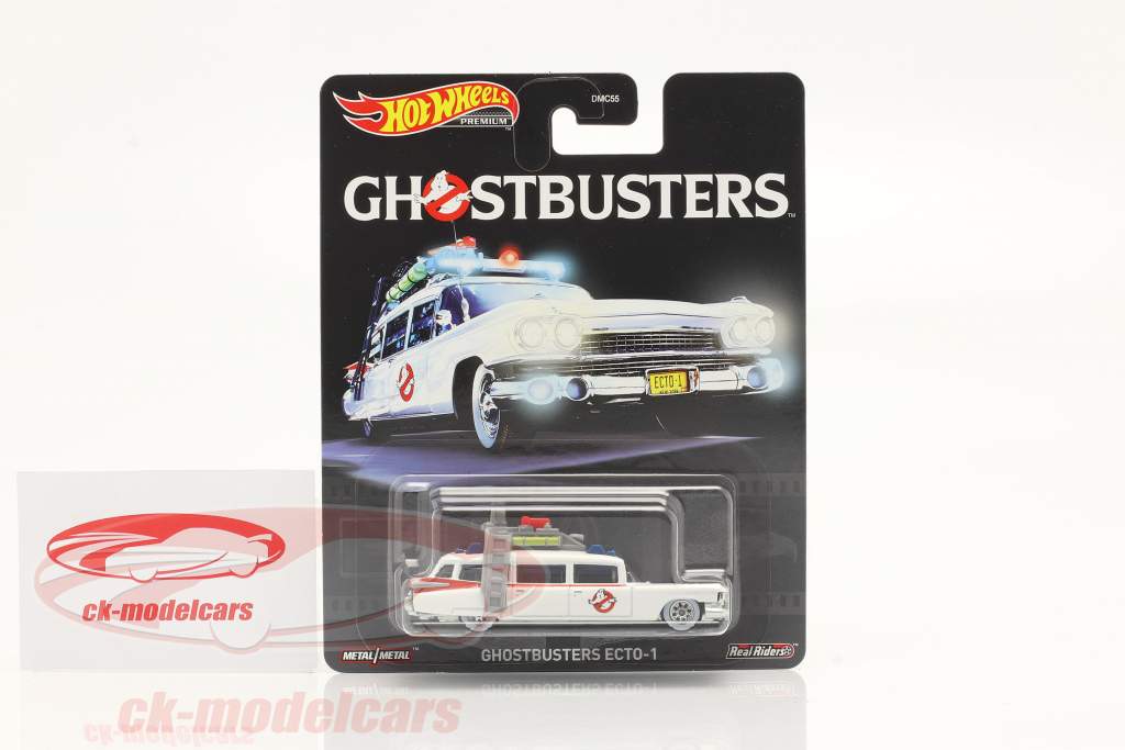 Cadillac Ambulance Ecto-1 1959 Movie Ghostbusters (1984) white 1:64 HotWheels