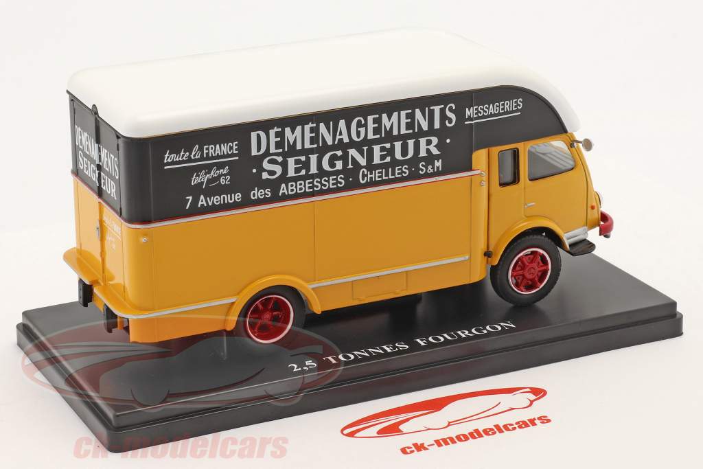 Renault 2,5t Fourgon Demenagements Seigneurs jaune / le noir / blanche 1:43 Hachette