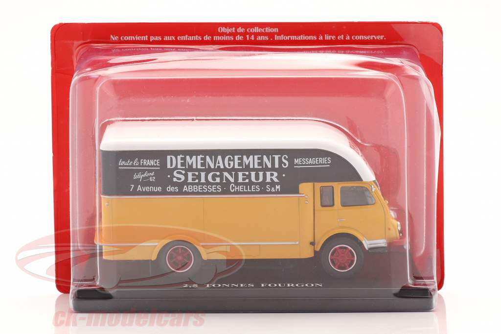 Renault 2,5t Fourgon Demenagements Seigneurs jaune / le noir / blanche 1:43 Hachette