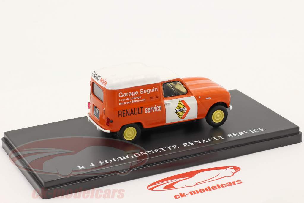 Renault R4 Minivan Renault Service arancia / bianco 1:43 Hachette