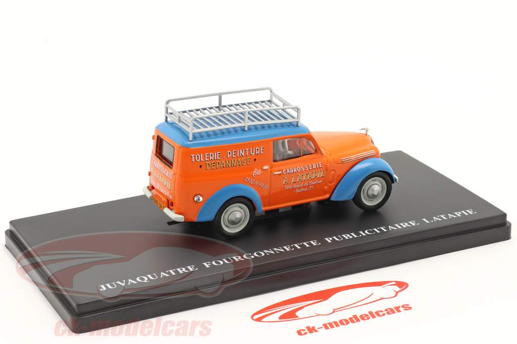 Renault Juvaquatre Advertising Van Latapie orange / blue 1:43 Hachette