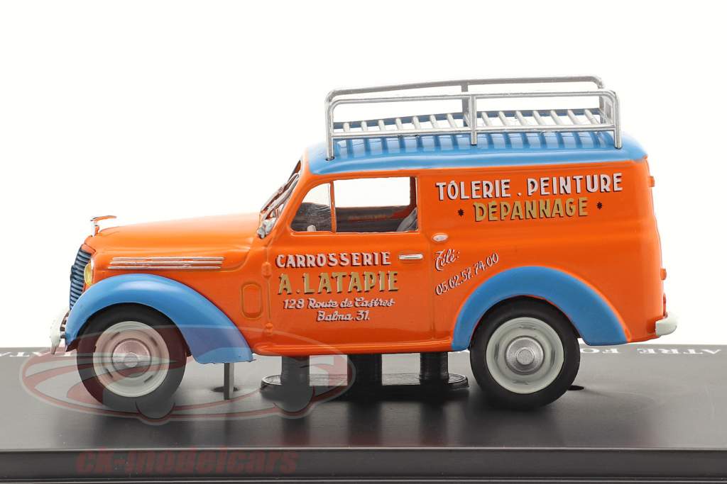 Renault Juvaquatre Advertising Van Latapie orange / blue 1:43 Hachette