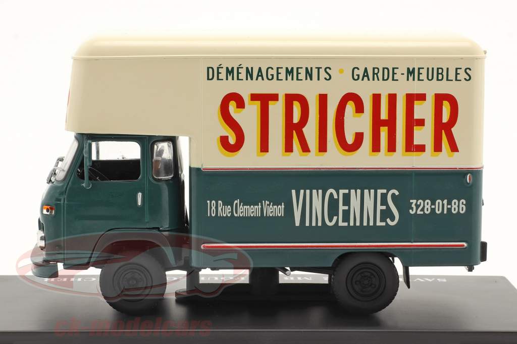Saviem SG2 MB35 bestelwagen Stricher donkergroen / Room wit 1:43 Hachette