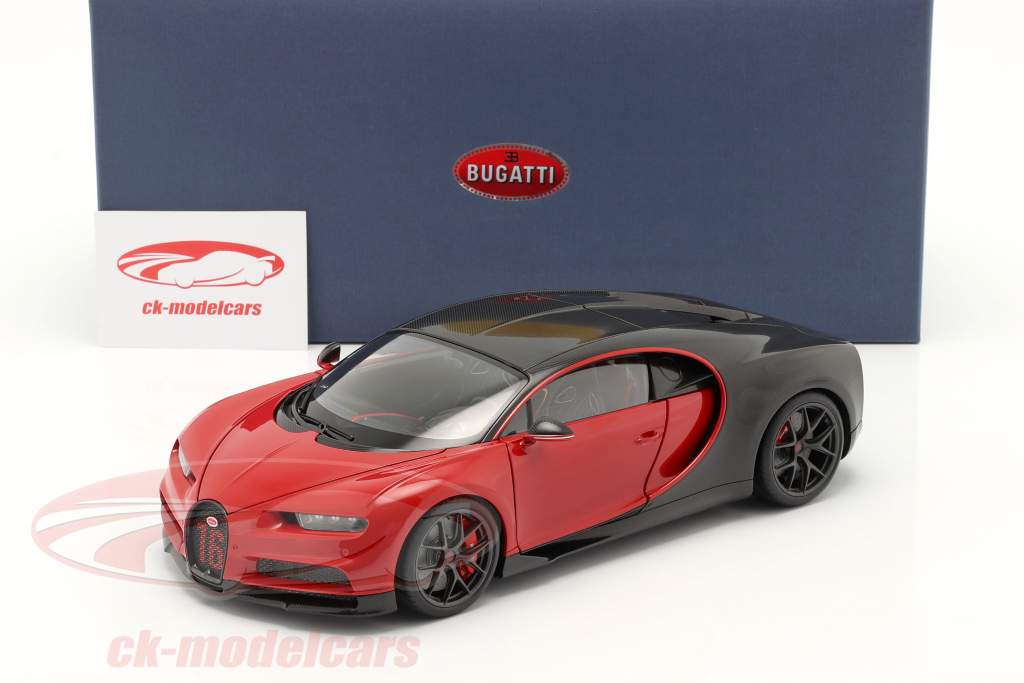Bugatti Chiron Sport Année de construction 2019 italien rouge / carbone 1:18 AUTOart