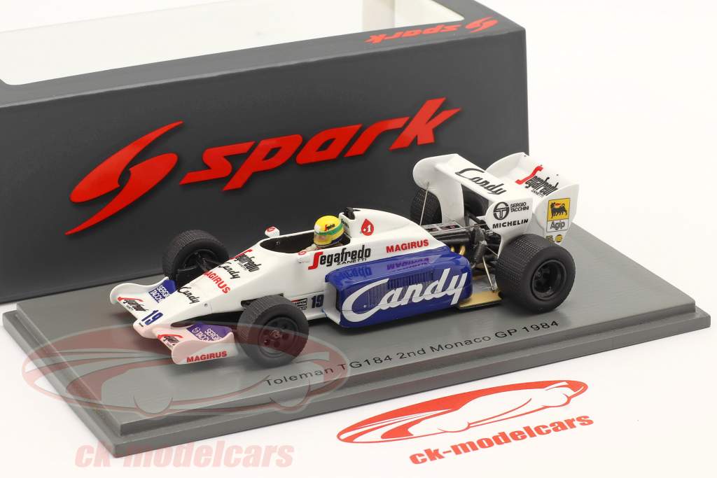 Ayrton Senna Toleman TG184 #19 2do Mónaco GP fórmula 1 1984 1:43 Spark