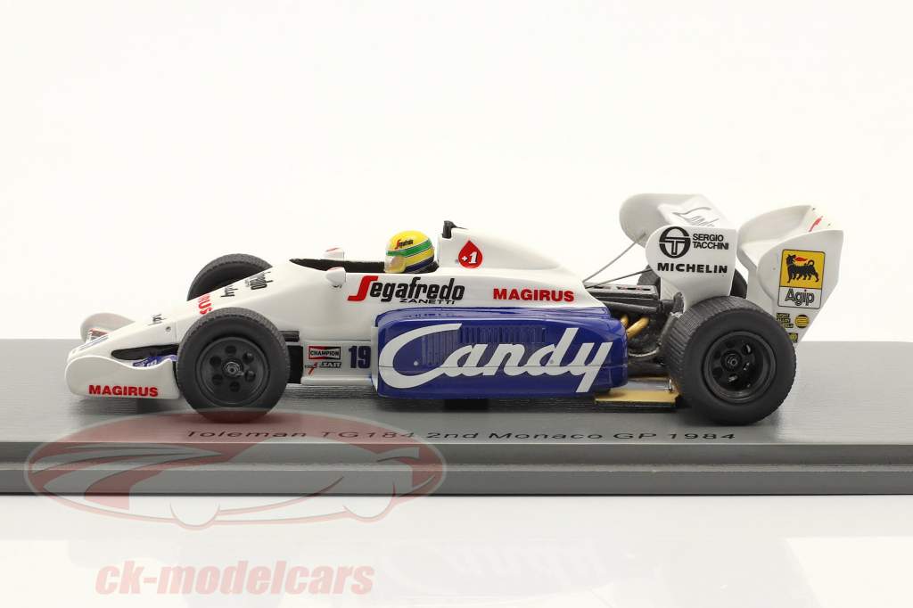 Ayrton Senna Toleman TG184 #19 2e Monaco GP formule 1 1984 1:43 Spark