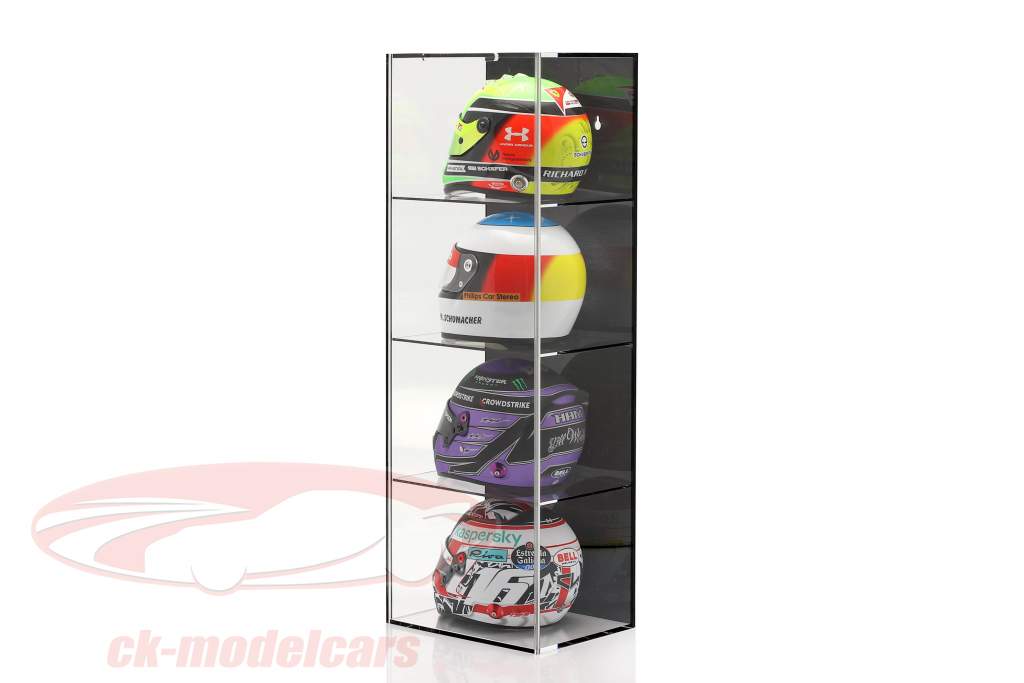 Høj kvalitet Udstillingsvindue med 4 rum til Hjelme i vægt 1:2 sort SAFE