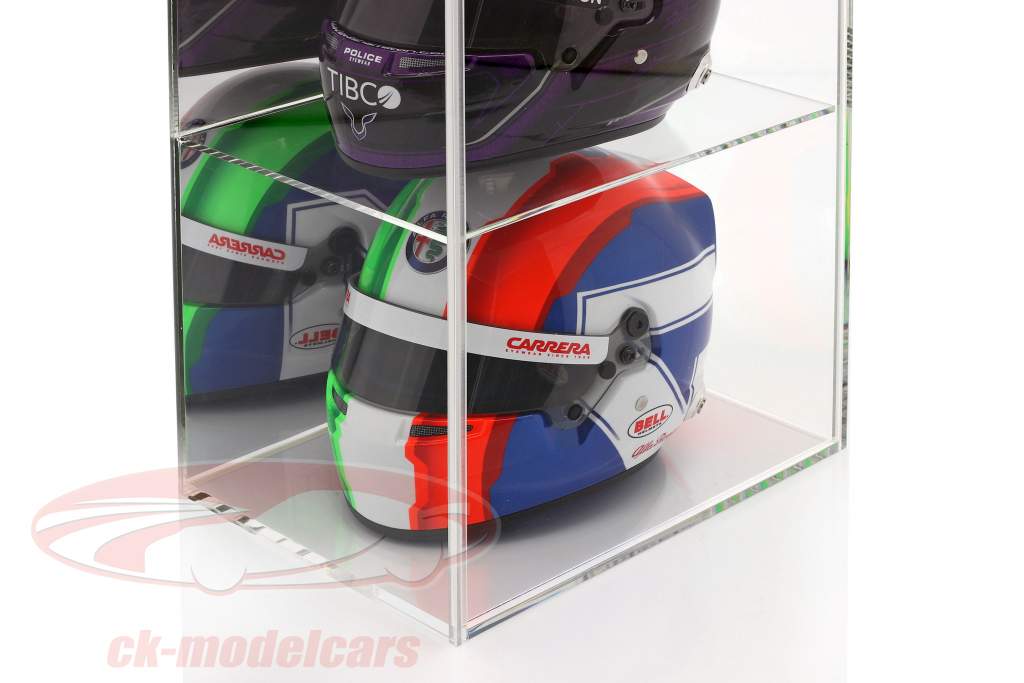 Alta qualidade espelhado Mostruário com 4 compartimentos para Capacetes no escala 1:2 SAFE