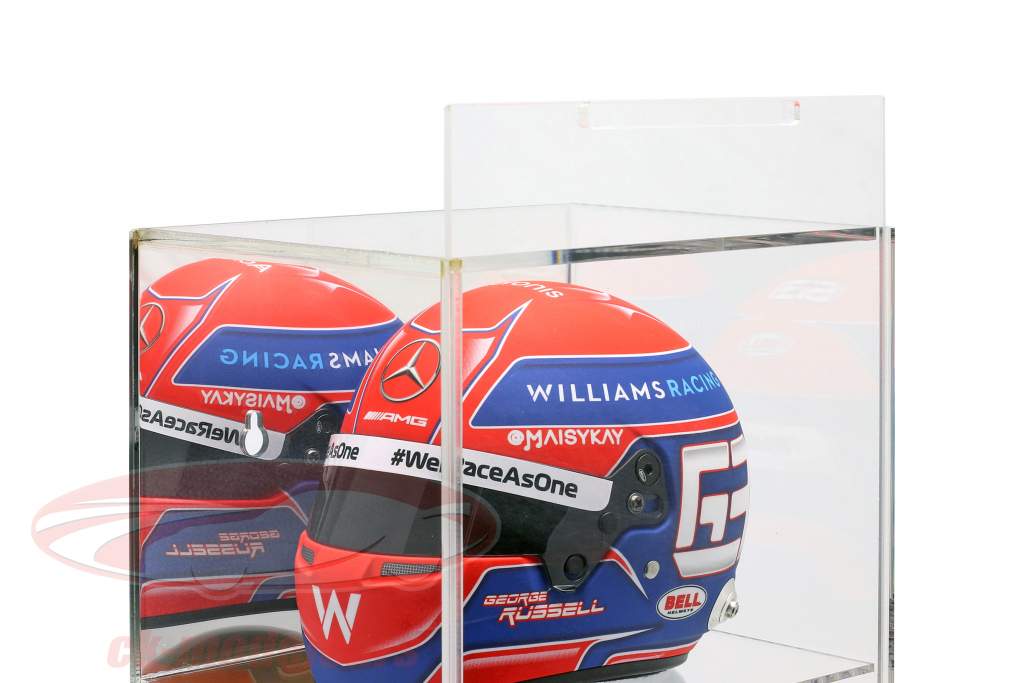 Alta qualidade espelhado Mostruário com 4 compartimentos para Capacetes no escala 1:2 SAFE