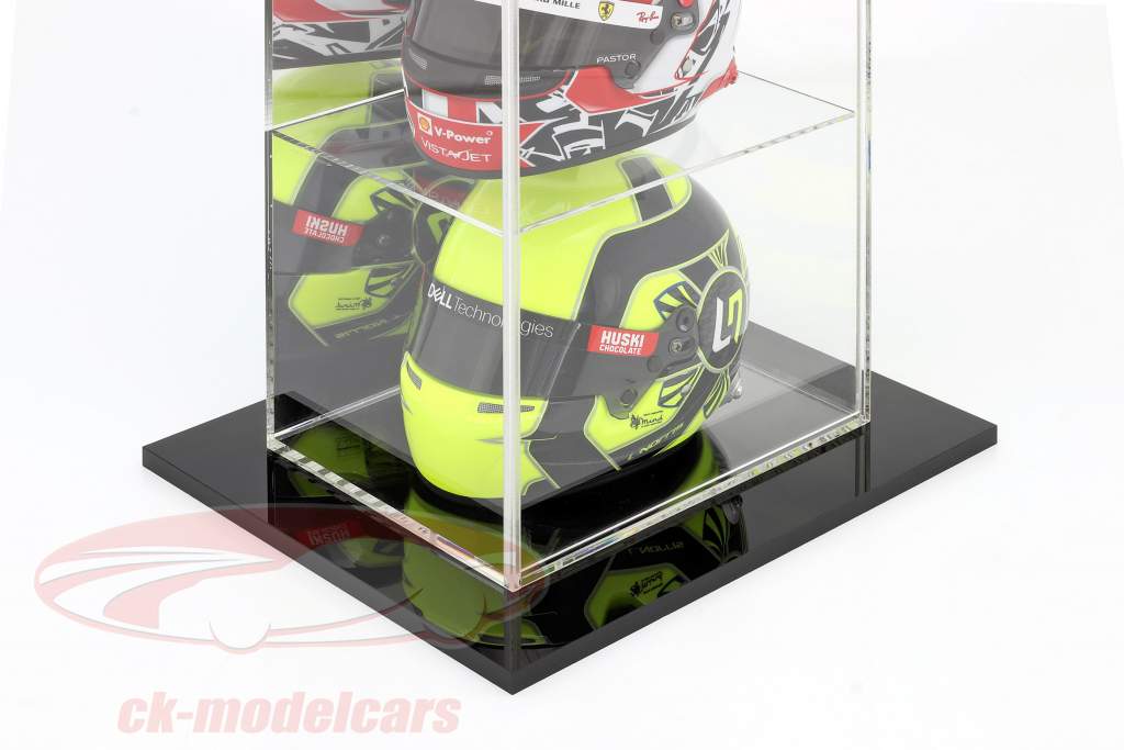 Haute qualité en miroir Stand vitrine avec 4 compartiments pour Casques dans escalader 1:2 SAFE