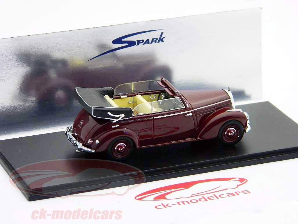 Mercedes-Benz 220 Cabriolet B W187 1952 dark red 1:43 Spark