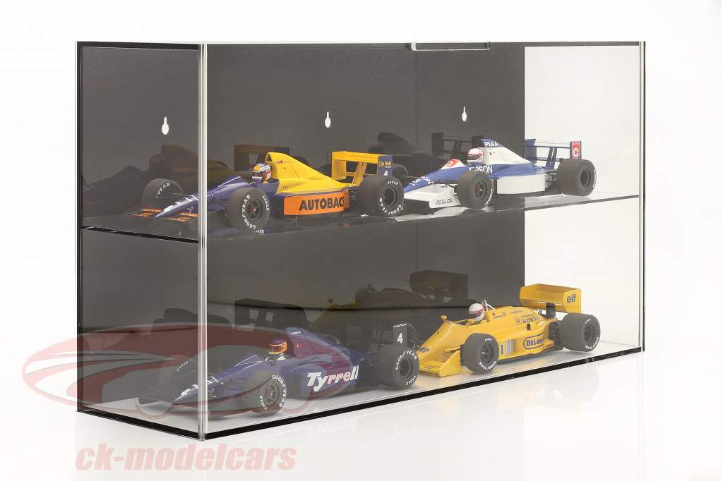 High quality Showcase for helmets 1:2 or modelcars 1:18 black SAFE