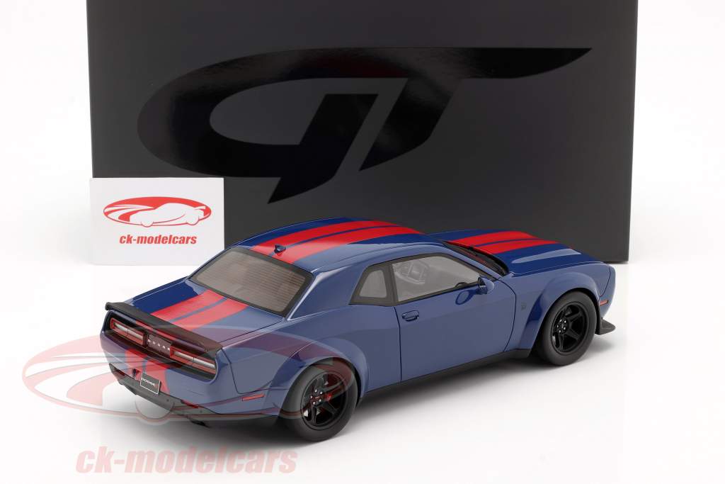 Dodge Challenger SRT Coupe Super Stock 2021 indigo blau / rot 1:18 GT-SPIRIT