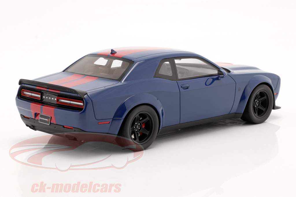 Dodge Challenger SRT Coupe Super Stock 2021 indigo blau / rot 1:18 GT-SPIRIT