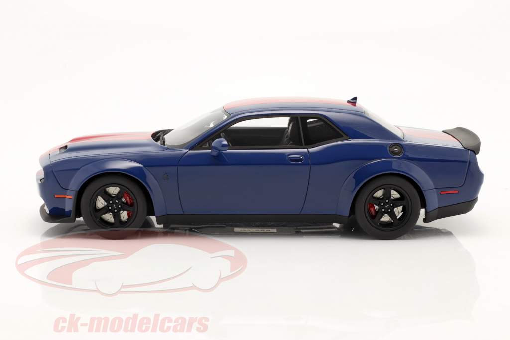 Dodge Challenger SRT Coupe Super Stock 2021 indigo blau / rot 1:18 GT-SPIRIT