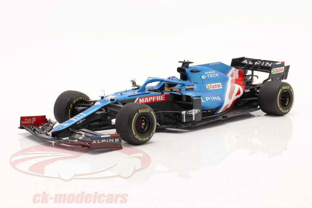 Fernando Alonso Alpine A521 #14 Bahrein GP formula 1 2021 1:18 Spark