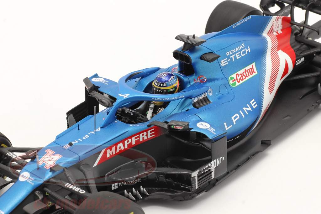 Fernando Alonso Alpine A521 #14 Bahrein GP formula 1 2021 1:18 Spark