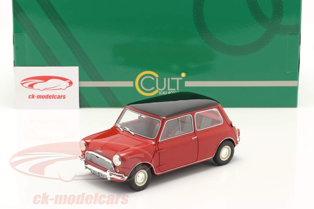 Austin Mini Cooper MKI Byggeår 1961-1963 Rød / sort 1:18 Cult Scale