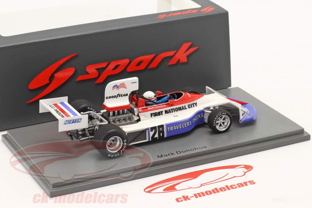 Mark Donohue March 751 #28 5th British GP Formel 1 1975 1:43 Spark