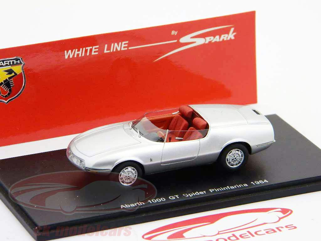 アバルト1000年のGTスパイダーピニンファリーナ年1964銀/ 1時43スパーク
